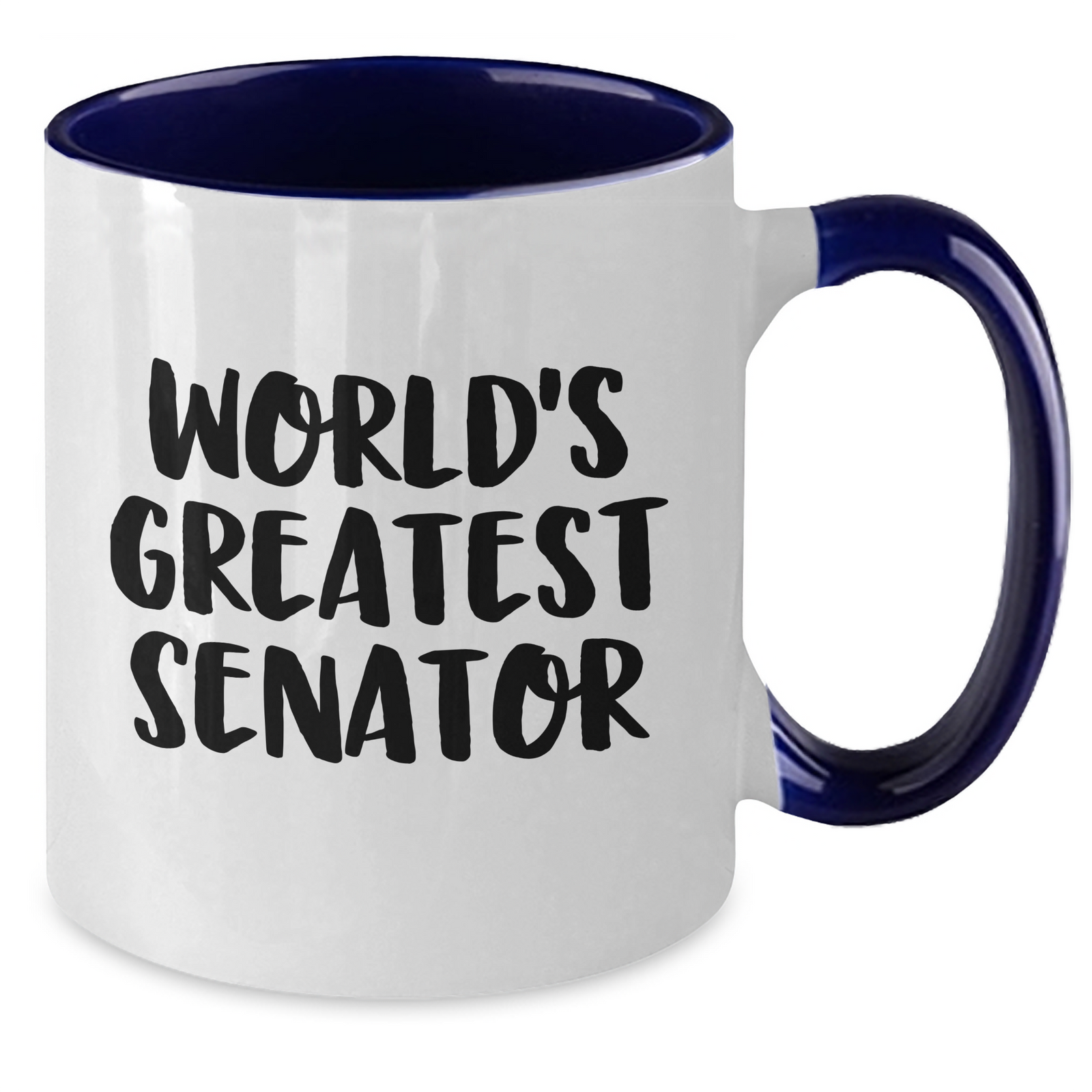Funny Senator Gifts from Friends for Mothers Day Two Tone Coffee Mug 'World's Greatest Senator' - Additional
