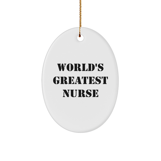 Gifts for the World's Greatest Nurse - Oval Ornament for Christmas - Image 1