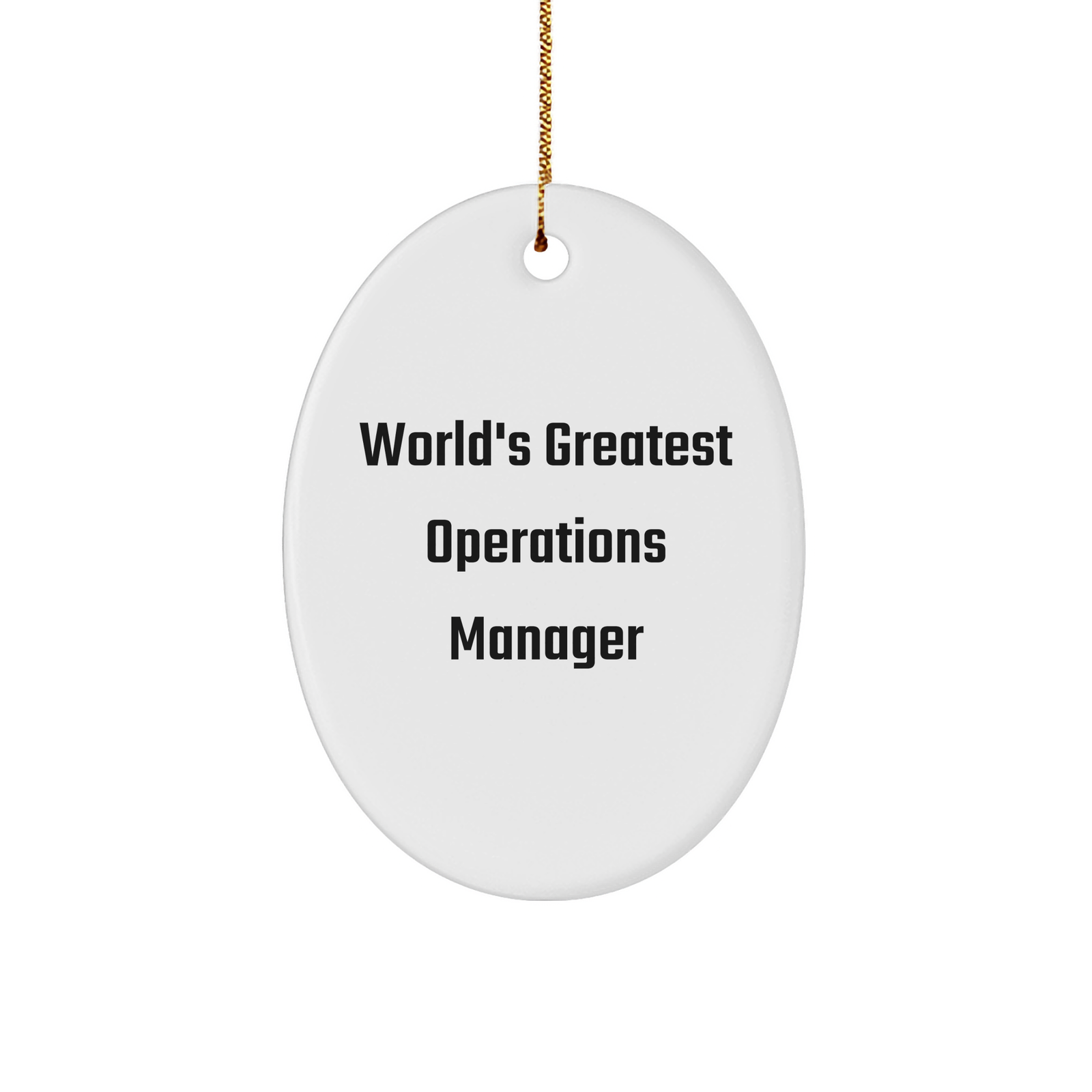 World's Greatest Operations Manager Oval Ornament, Funny Gifts for Operations Manager, Christmas Unique Gifts from Friends - Image 1