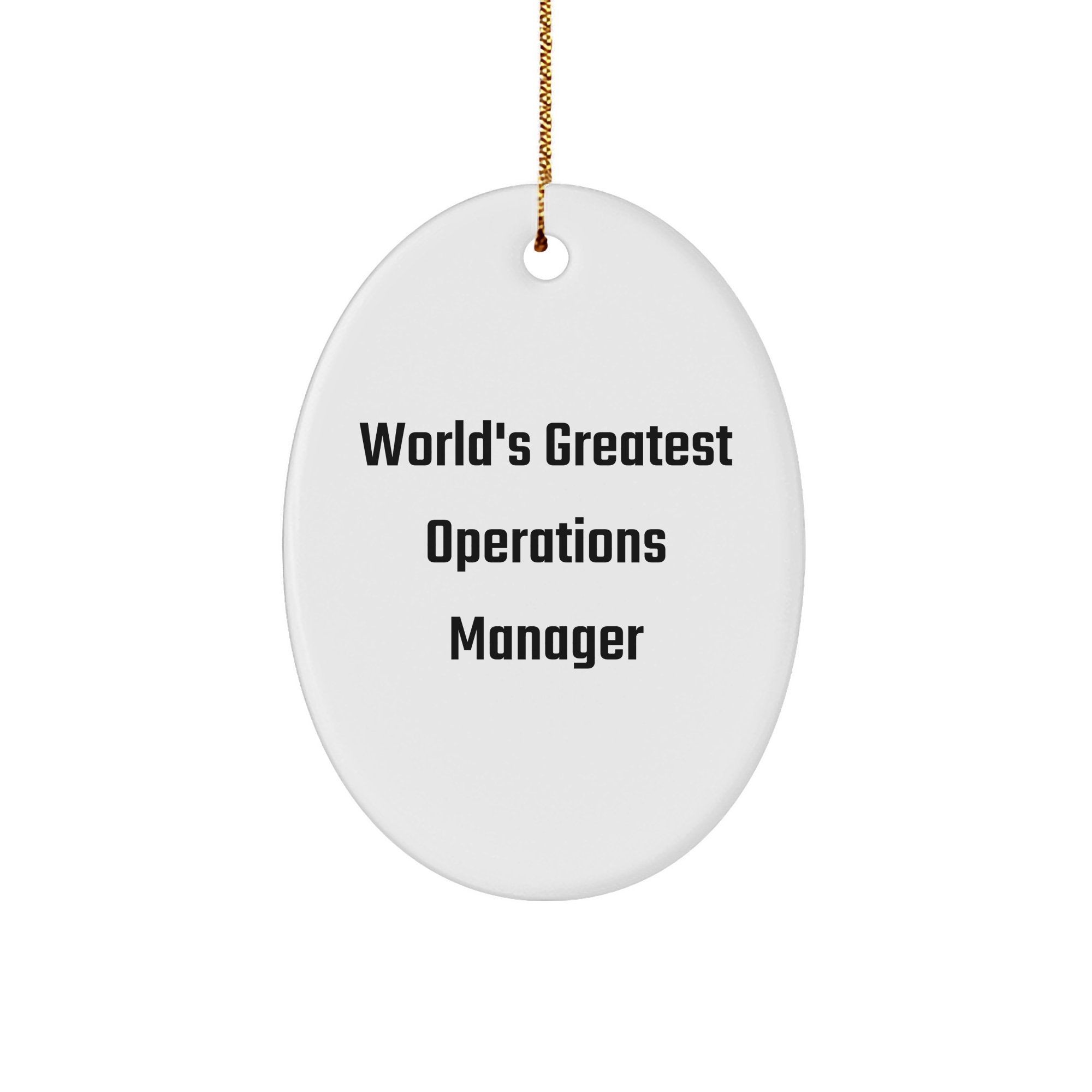 World's Greatest Operations Manager Oval Ornament, Funny Gifts for Operations Manager, Christmas Unique Gifts from Friends - Image 1