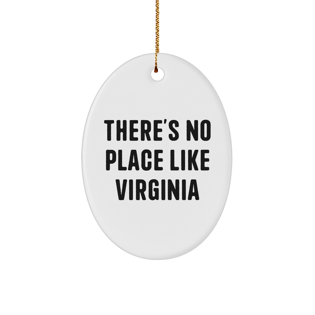 Virginia Oval Ornament Gifts from Friends and Family - &#39;There&#39;s No Place Like Virginia&#39; - Unique Christmas Decorations - Image 1