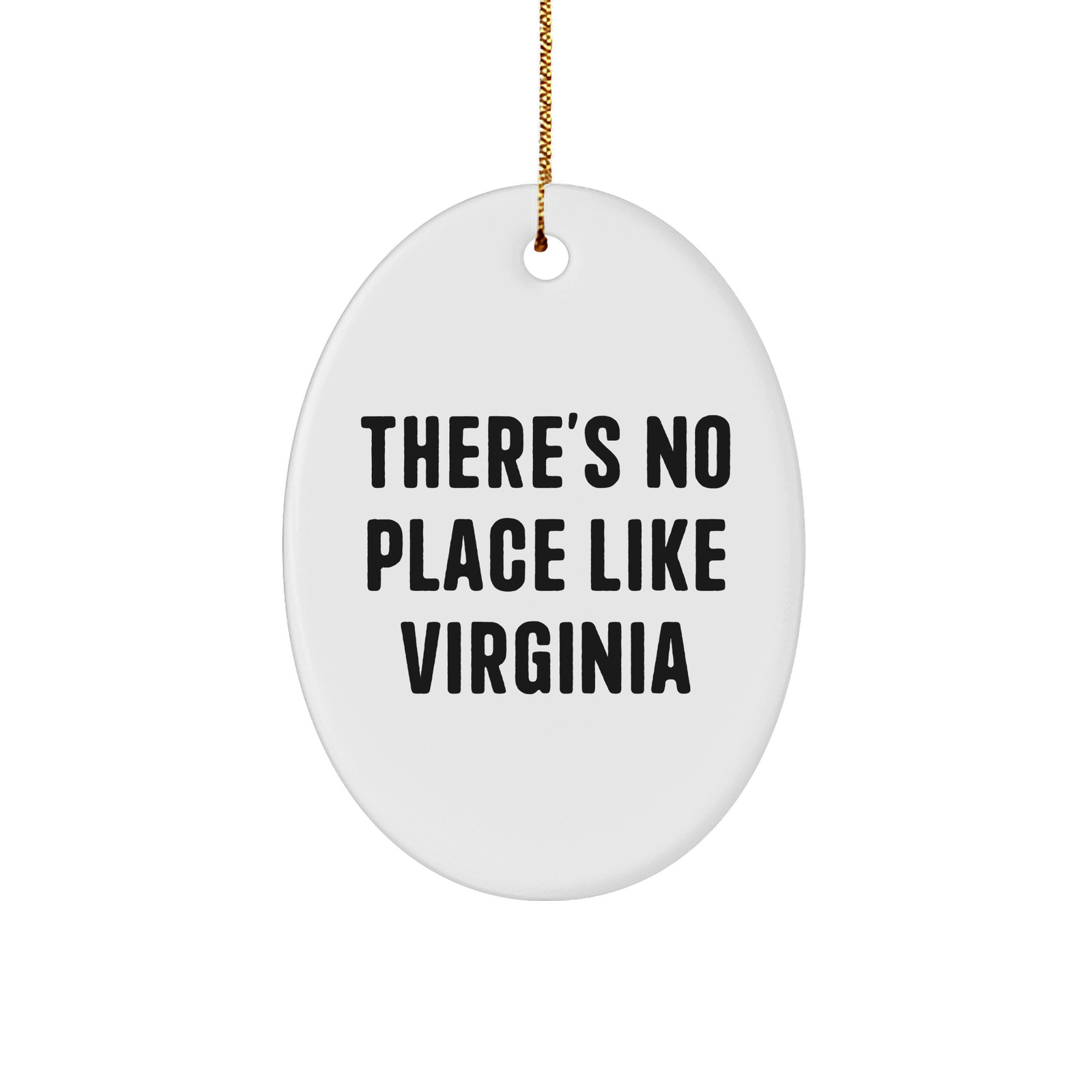 Virginia Oval Ornament Gifts from Friends and Family - 'There's No Place Like Virginia' - Unique Christmas Decorations - Image 1