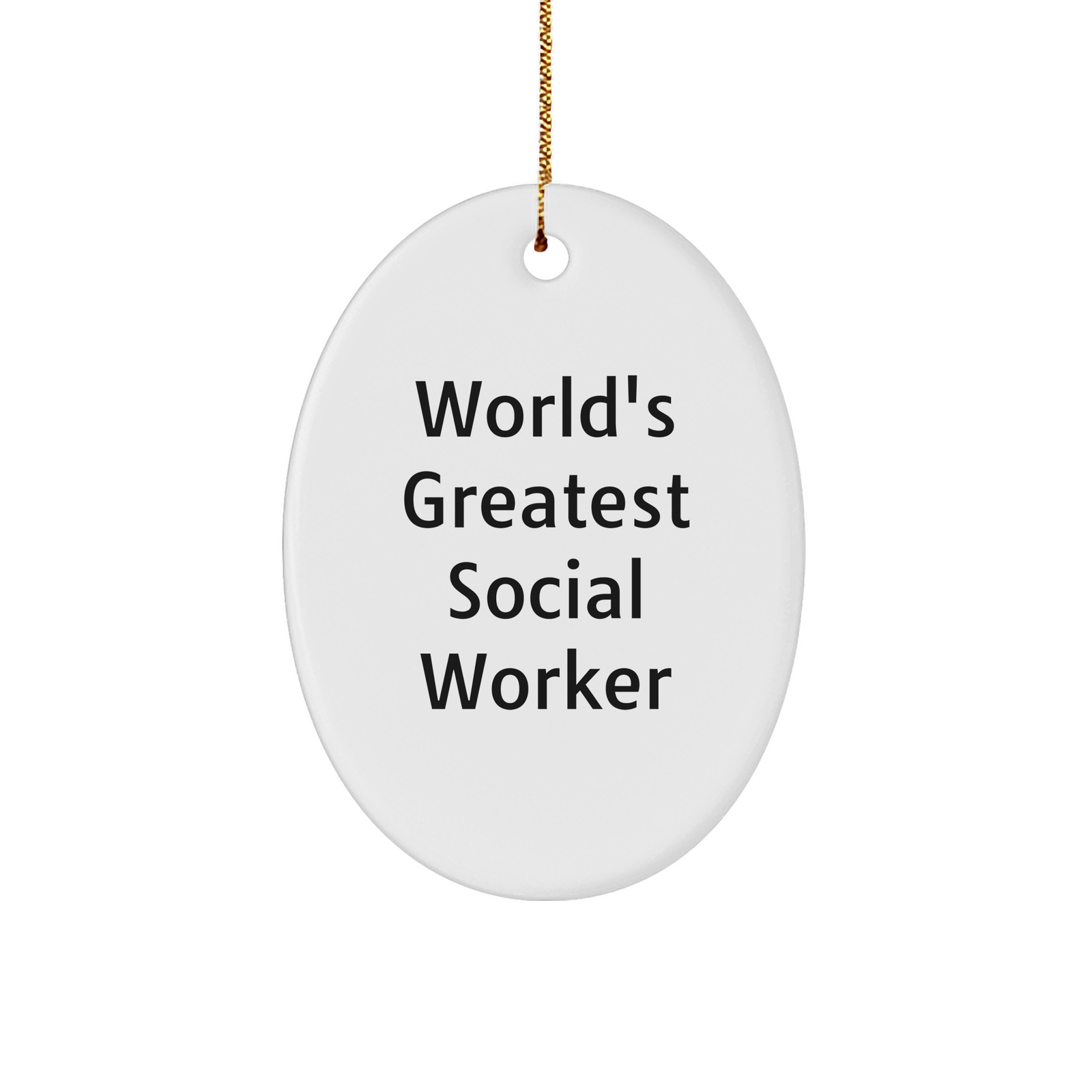 World's Greatest Social Worker Oval Ornament, Funny Christmas Unique Gift for Social Workers, Friends, and Family - Image 1