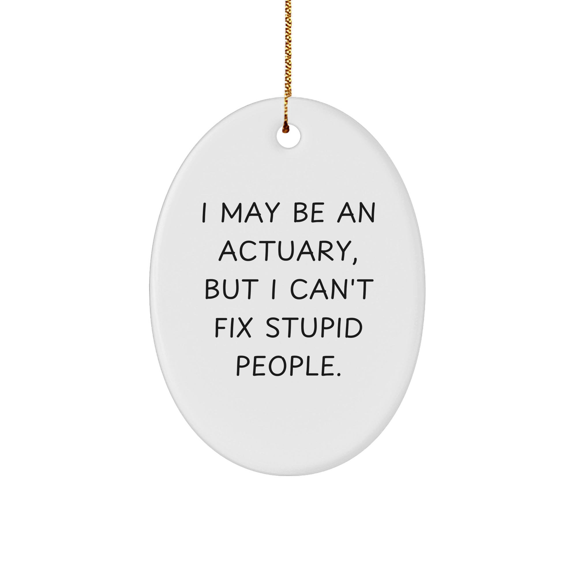Actuary Oval Ornament, Funny Quote, 'I May Be An Actuary, But I Can't Fix Stupid People.', Gifts for Actuary from Friends - Image 1