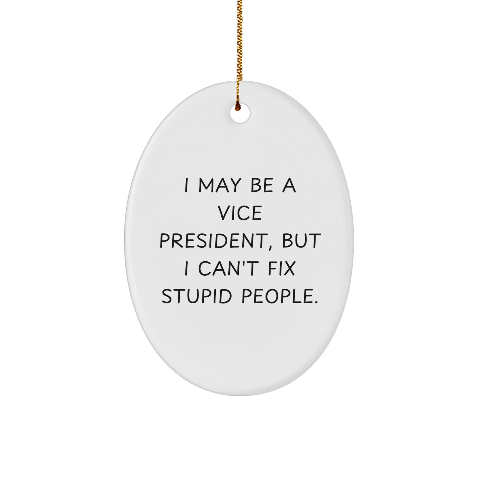 Funny Vice President Oval Ornament Gifts from Friends and Family - I May Be A Vice President But I Can't Fix Stupid People. - Unique Christmas Unique Gifts - Image 1