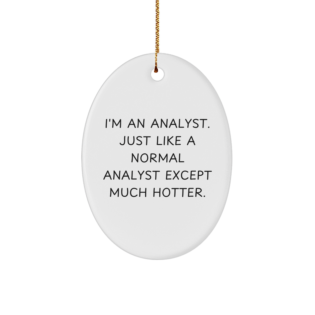 Funny Analyst Gifts from Friends for Christmas - I&#39;m An Analyst. Just Like A Normal Analyst Except Much Hotter. Oval Ornament - Image 1