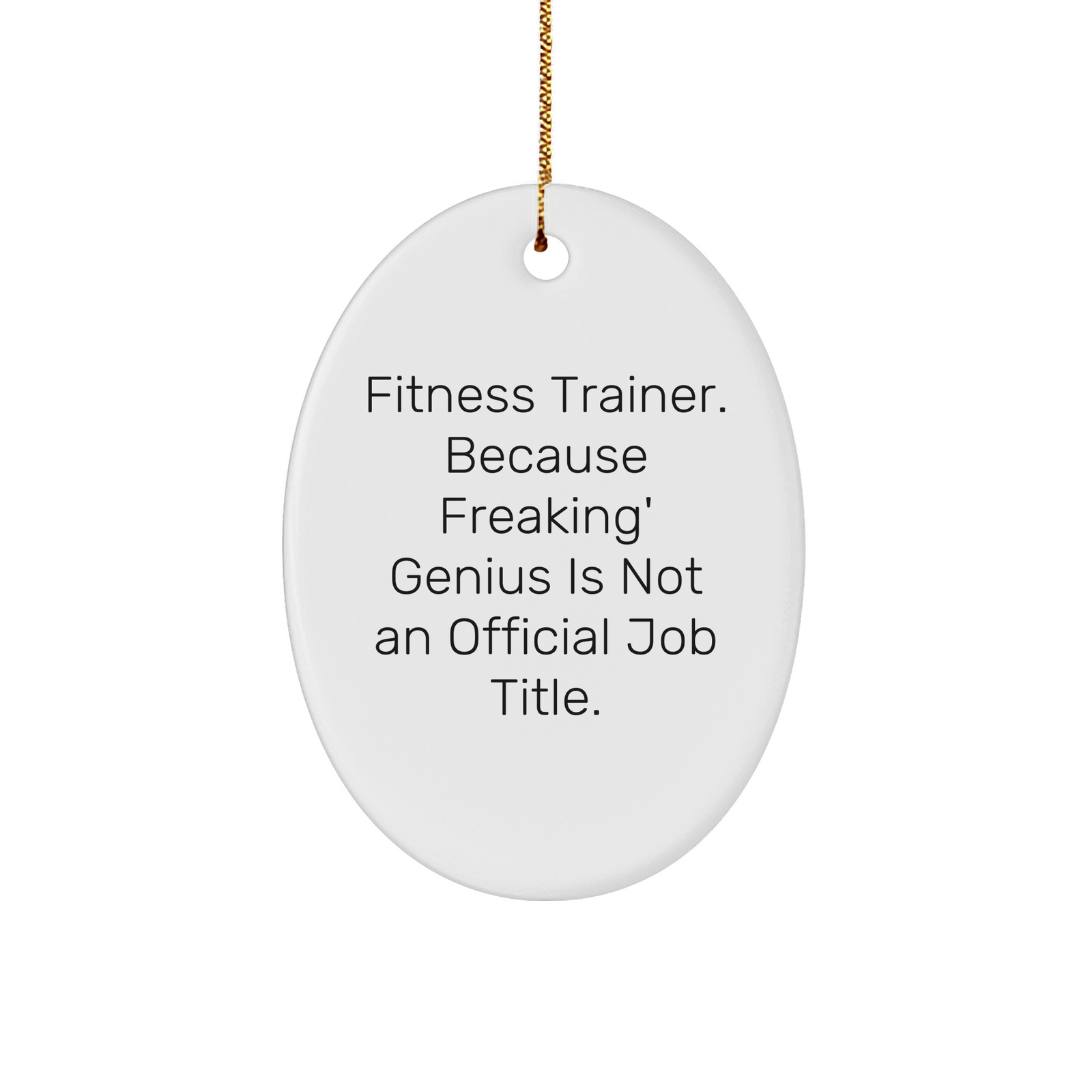 Fitness Trainer Gifts, Men, Women, Friends, Coworkers, Family, Oval Ornament, Funny Quote, Christmas Unique Gifts from Fitness Trainer, Gifts for Fitness Trainer - Image 1