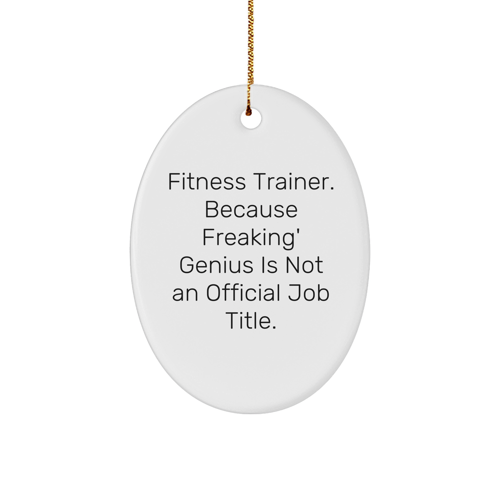 Fitness Trainer Gifts, Men, Women, Friends, Coworkers, Family, Oval Ornament, Funny Quote, Christmas Unique Gifts from Fitness Trainer, Gifts for Fitness Trainer - Image 1