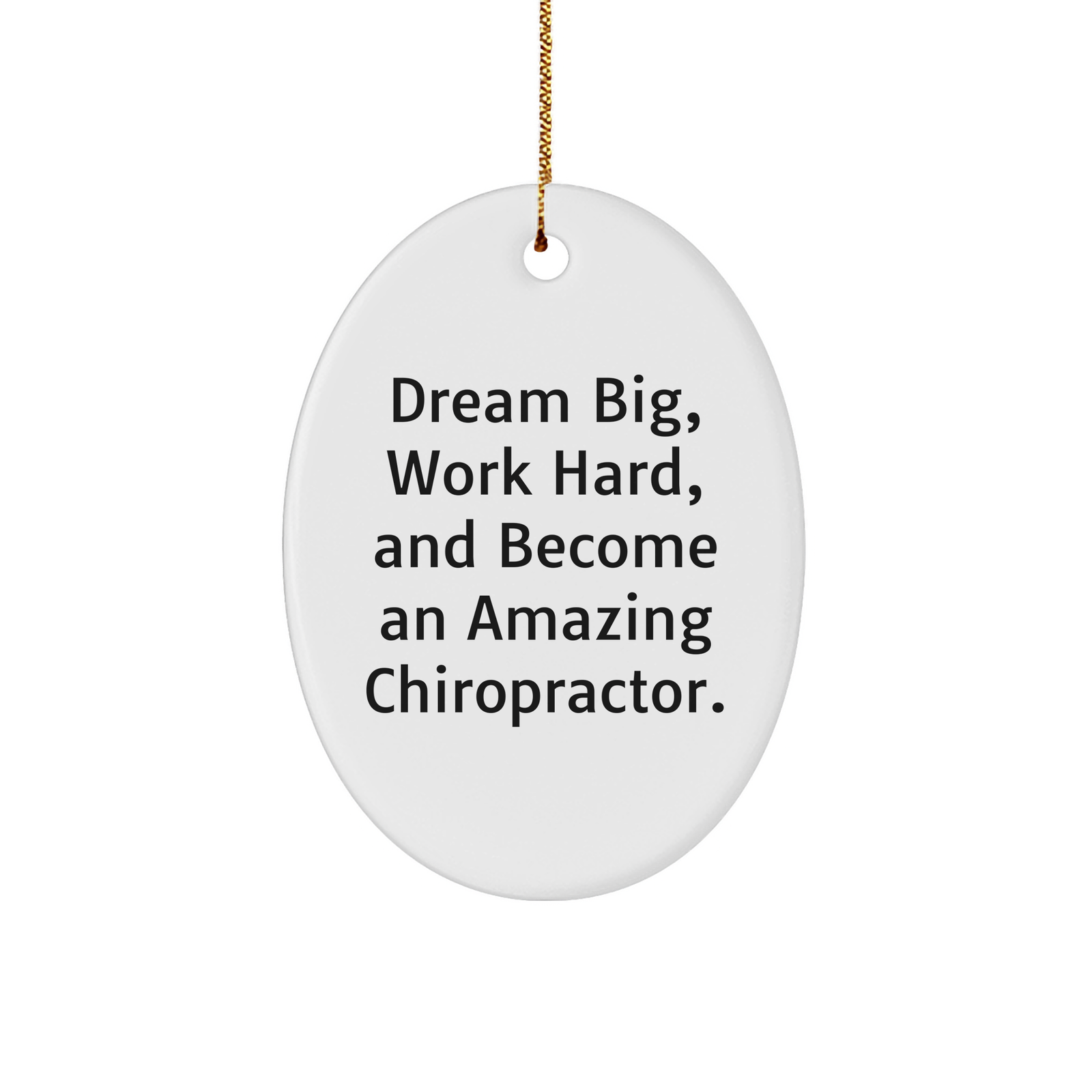 Dream Big Chiropractor Gifts from Friends for Christmas Unique Oval Ornament - Image 1