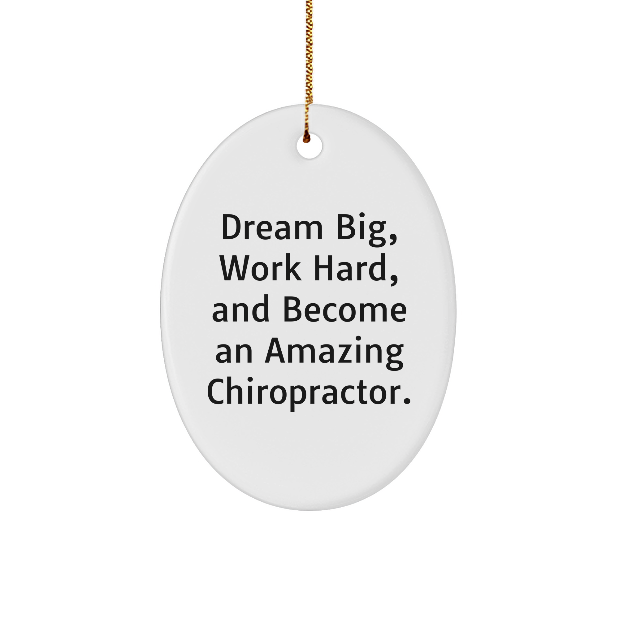 Dream Big Chiropractor Gifts from Friends for Christmas Unique Oval Ornament - Image 1