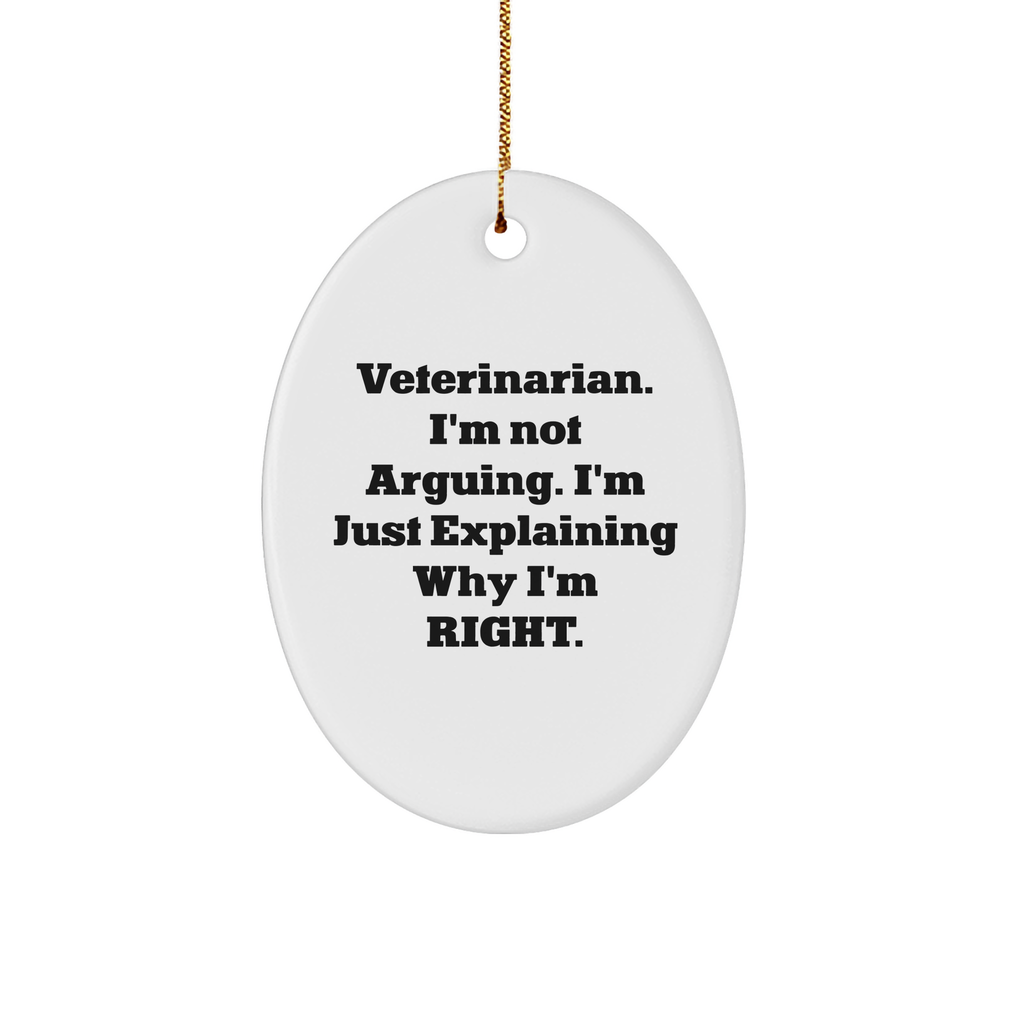 Cute Veterinarian Sturdy MDF Ornament | Funny Gifts for Veterinarian | Gifts from Santa | Christmas Unique Gifts for Veterinarians | Veterinarian Not Arguing Right - Image 1
