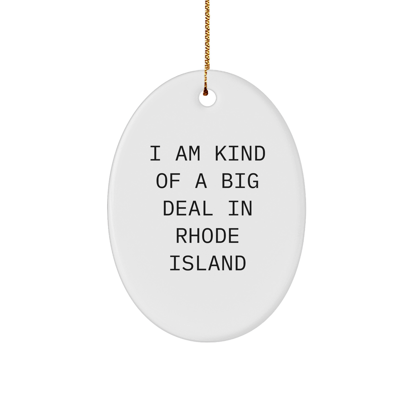 I Am Kind Of A Prime Selection In Rhode Island Oval Ornament, Funny Gifts from Friends, Family or Coworkers to Rhode Island Residents, Unique Christmas Unique Gifts - Image 1