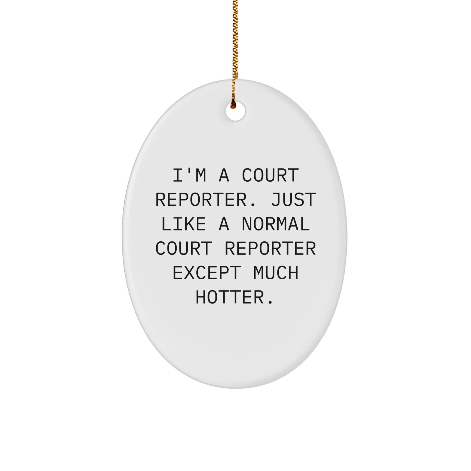 Court Reporter Gifts, Funny Oval Ornament, Gifts from Friends, Court Reporter Inspired Christmas Unique Gift for Court Reporters and Friends - Hotter than Normal, Durable MDF with High-Gloss Finish - Image 1