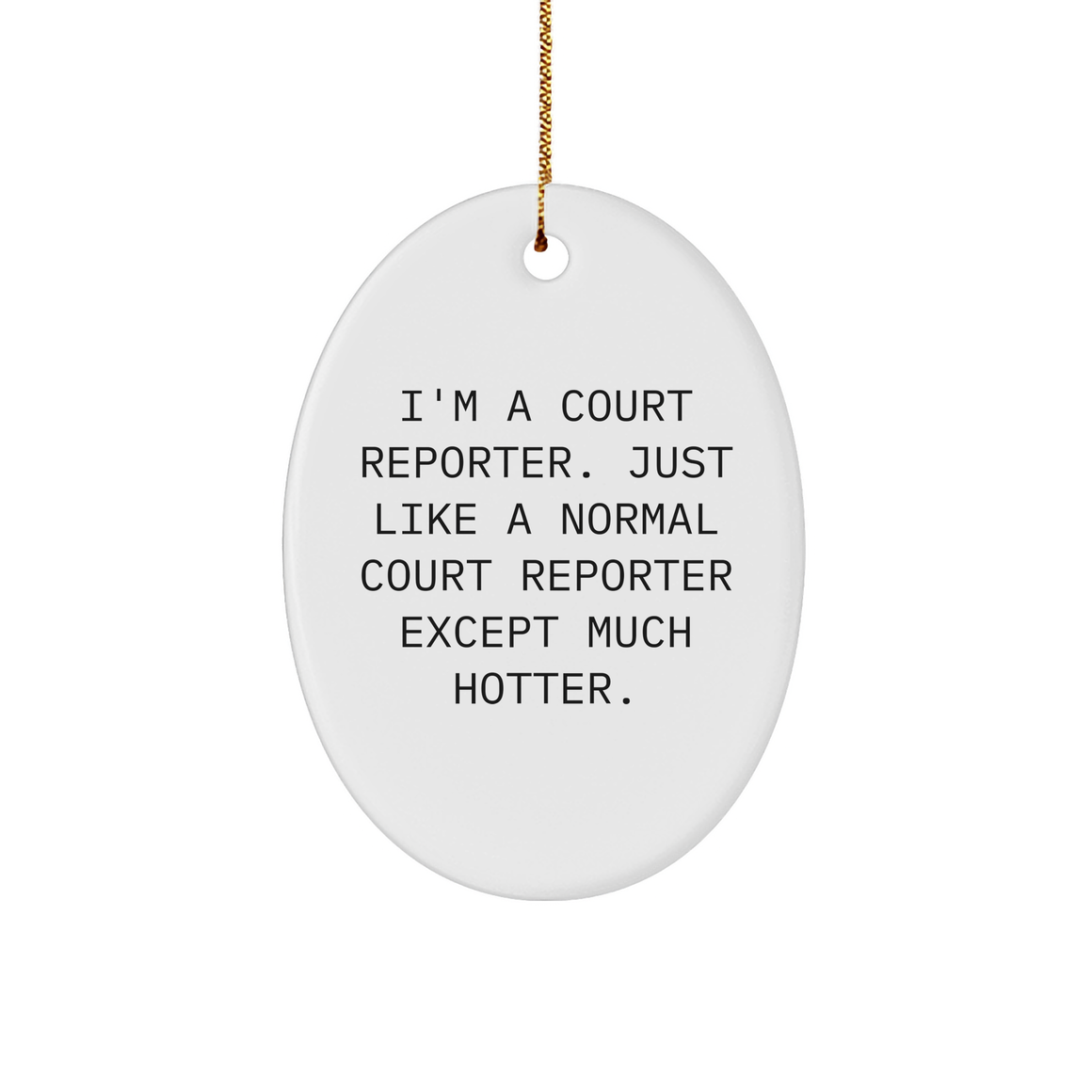 Court Reporter Gifts, Funny Oval Ornament, Gifts from Friends, Court Reporter Inspired Christmas Unique Gift for Court Reporters and Friends - Hotter than Normal, Durable MDF with High-Gloss Finish - Image 1