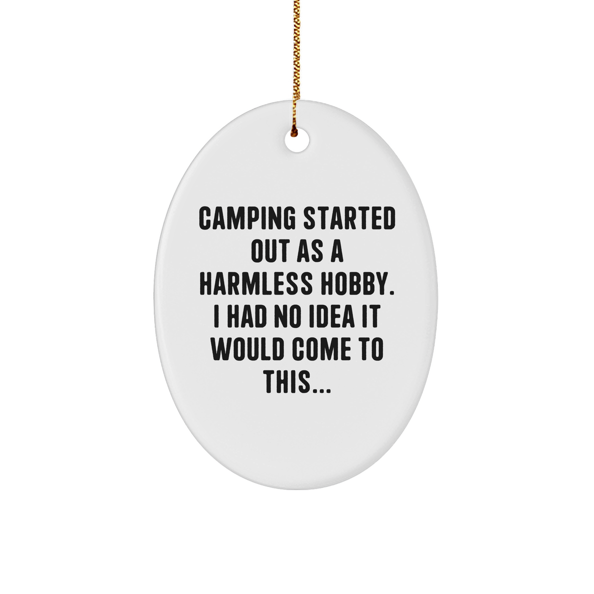 Camping Fun Oval Ornament, Gifts from Friends for Family, a Taste of Adventure, Christmas Unique Gifts (150-200 characters in total) - Image 1