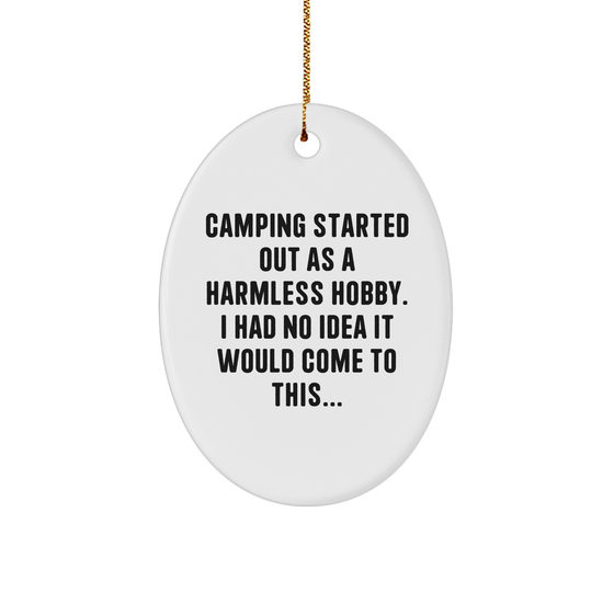 Camping Fun Oval Ornament, Gifts from Friends for Family, a Taste of Adventure, Christmas Unique Gifts (150-200 characters in total) - Image 1