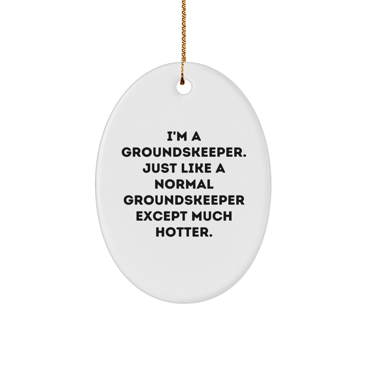 Funny groundskeeper Gifts - I'm A groundskeeper, Gifts from Friends, Oval Ornament, Christmas Unique Gifts for groundskeeper - Image 1