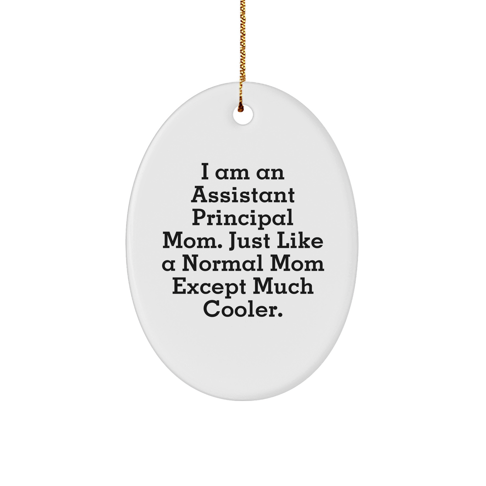 Assistant Principal Mom Gifts for Assistant Principals, Funny Oval Ornament, Christmas Unique Gifts from Friends, Cute Inspirational Quotes for Holiday Season, Oval Ornament, Assistant Principal - Image 1