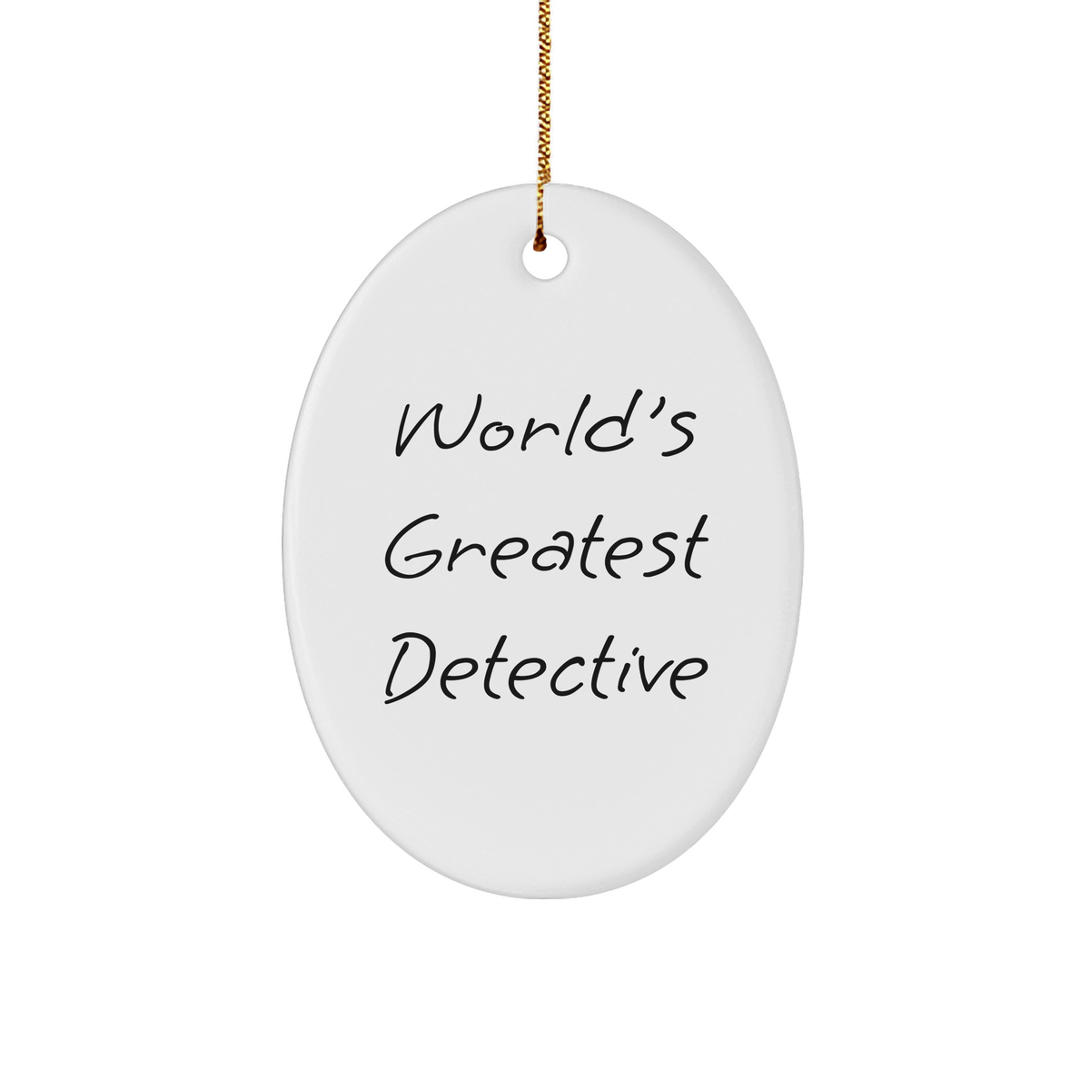 World&#39;s Greatest Detective Oval Ornament, Gifts from Friends for Detective, Christmas Unique Gifts - Image 1
