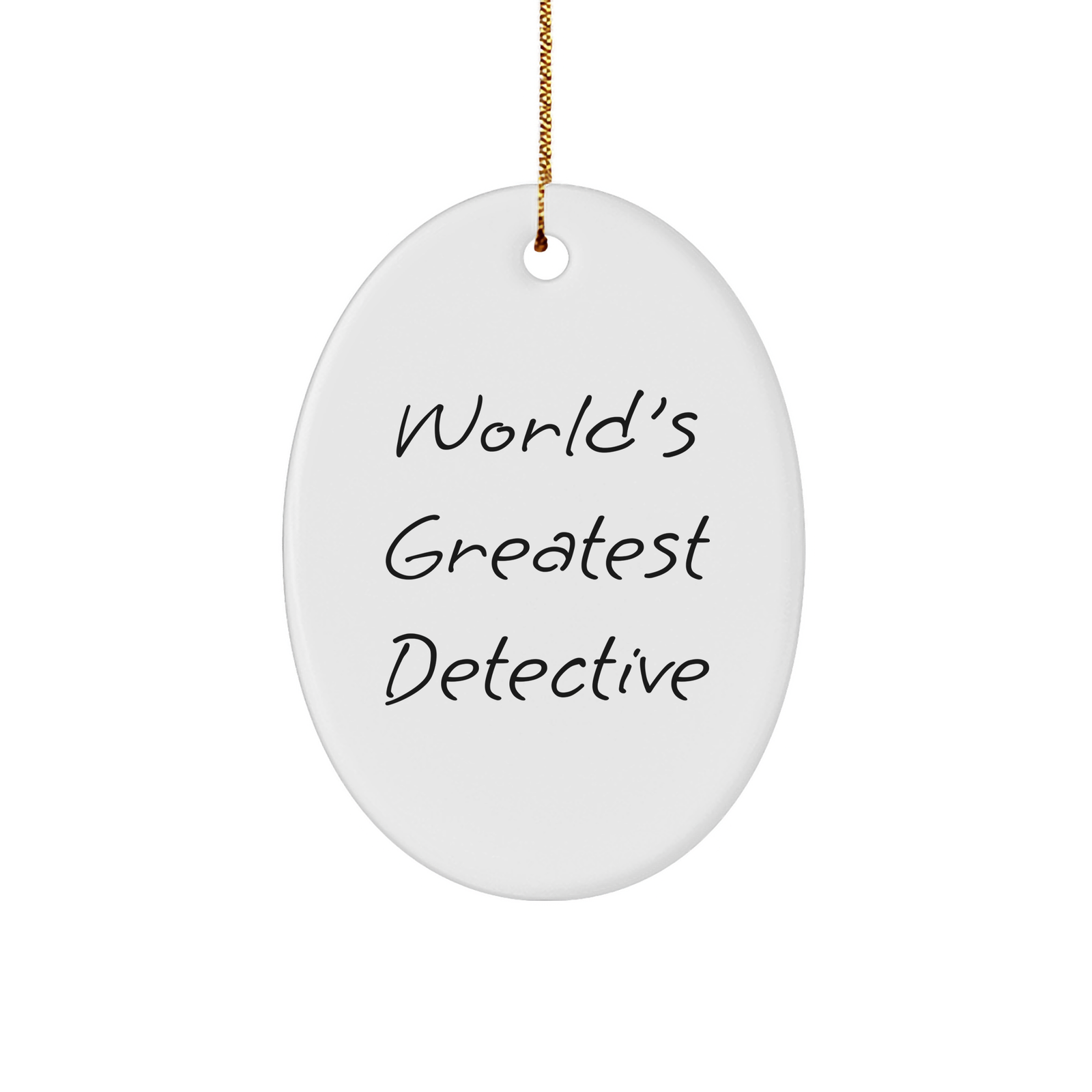 World's Greatest Detective Oval Ornament, Gifts from Friends for Detective, Christmas Unique Gifts - Image 1