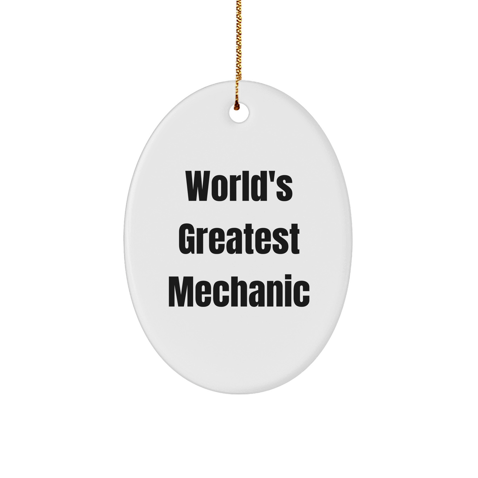 World's Greatest Mechanic Oval Ornament, Funny Mechanic Gifts for Men, Women, Friends, and Family, Christmas Unique Presents - Image 1