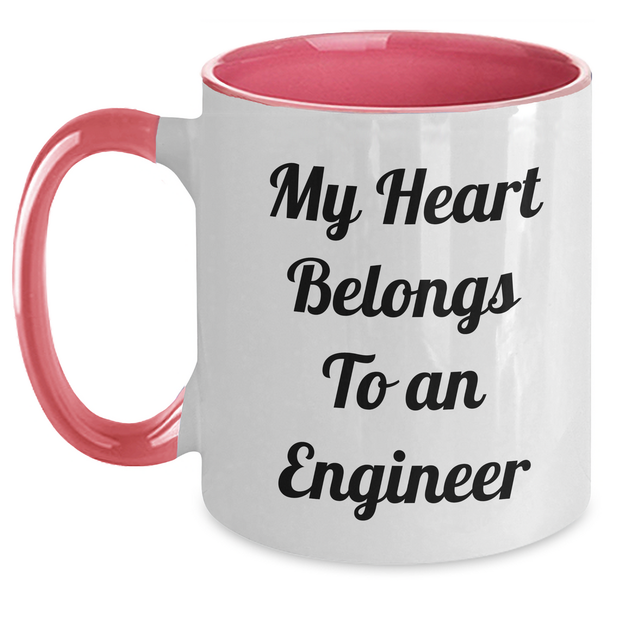 Funny Engineer Gifts - My Heart Belongs To An Engineer Two Tone Coffee Mug, Gifts from Family for Engineer Father's Day - Main