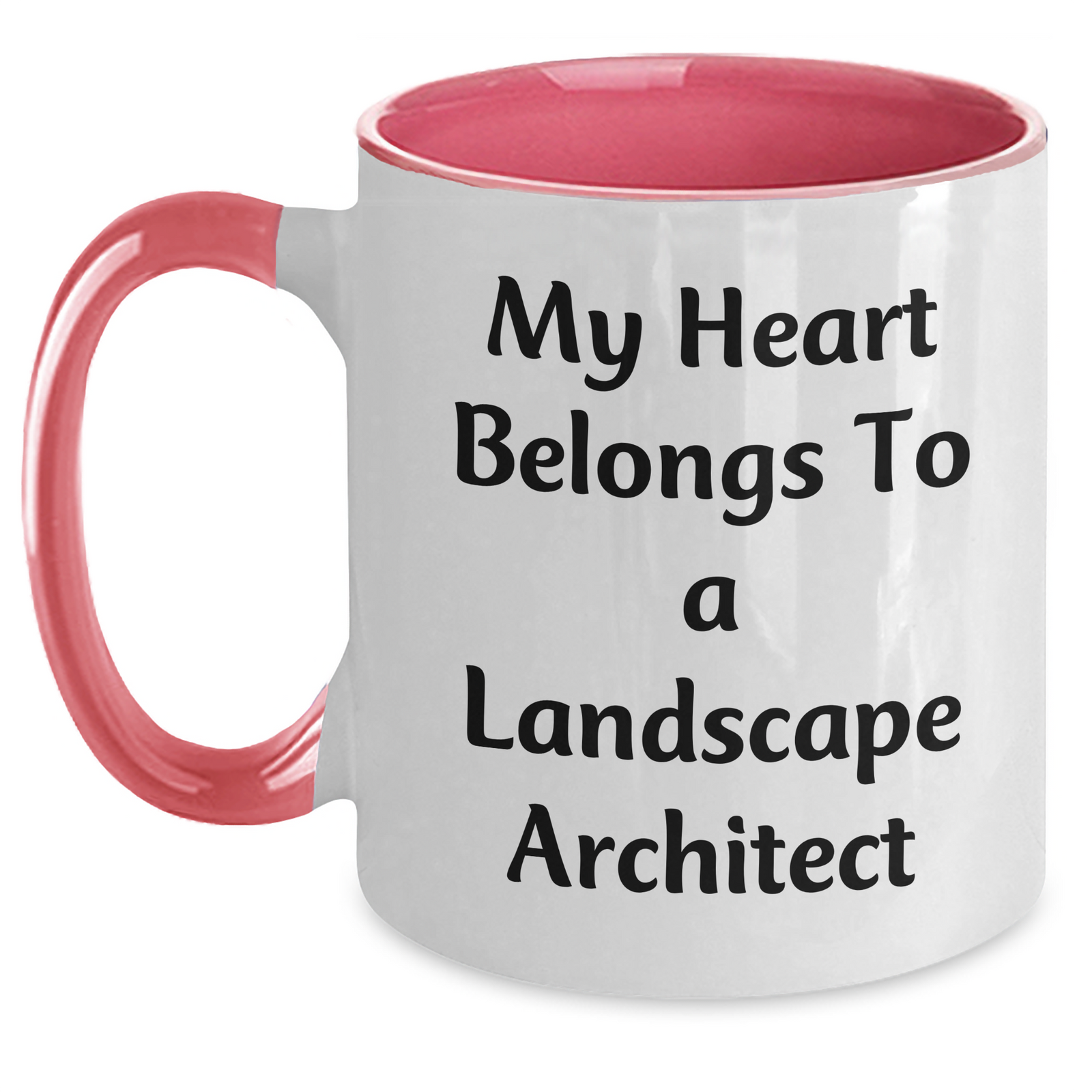 Funny My Heart Belongs To A Landscape Architect Gifts for Father's Day Two Tone Coffee Mug, Gifts from Family to Landscape Architect, 11oz Ceramic Mug, Microwave and Dishwasher Safe - Main