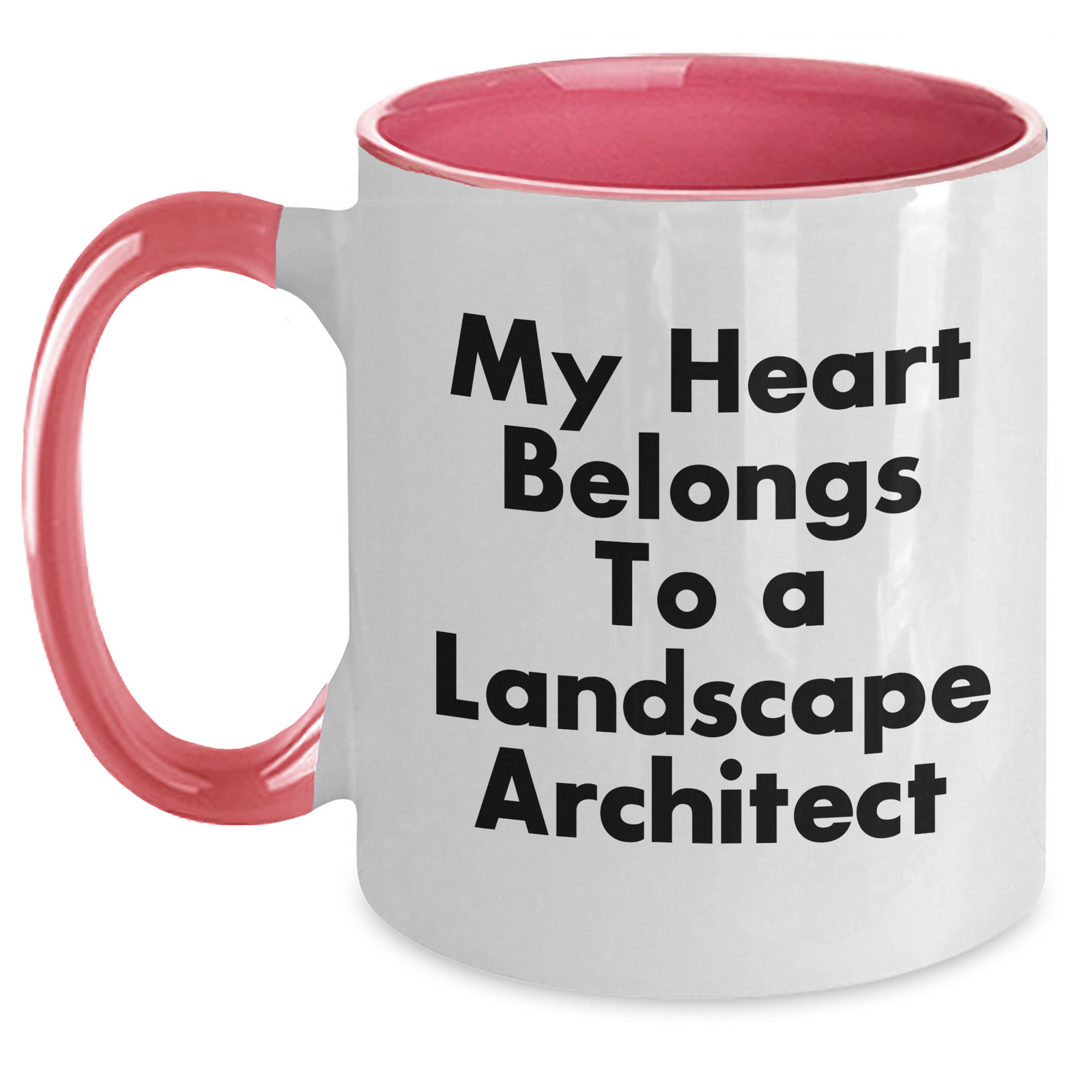 Funny Landscape Architect Gifts for Men - My Heart Belongs To A Landscape Architect Two Tone Coffee Mug - Father's Day Unique Gifts from Family and Friends - Main