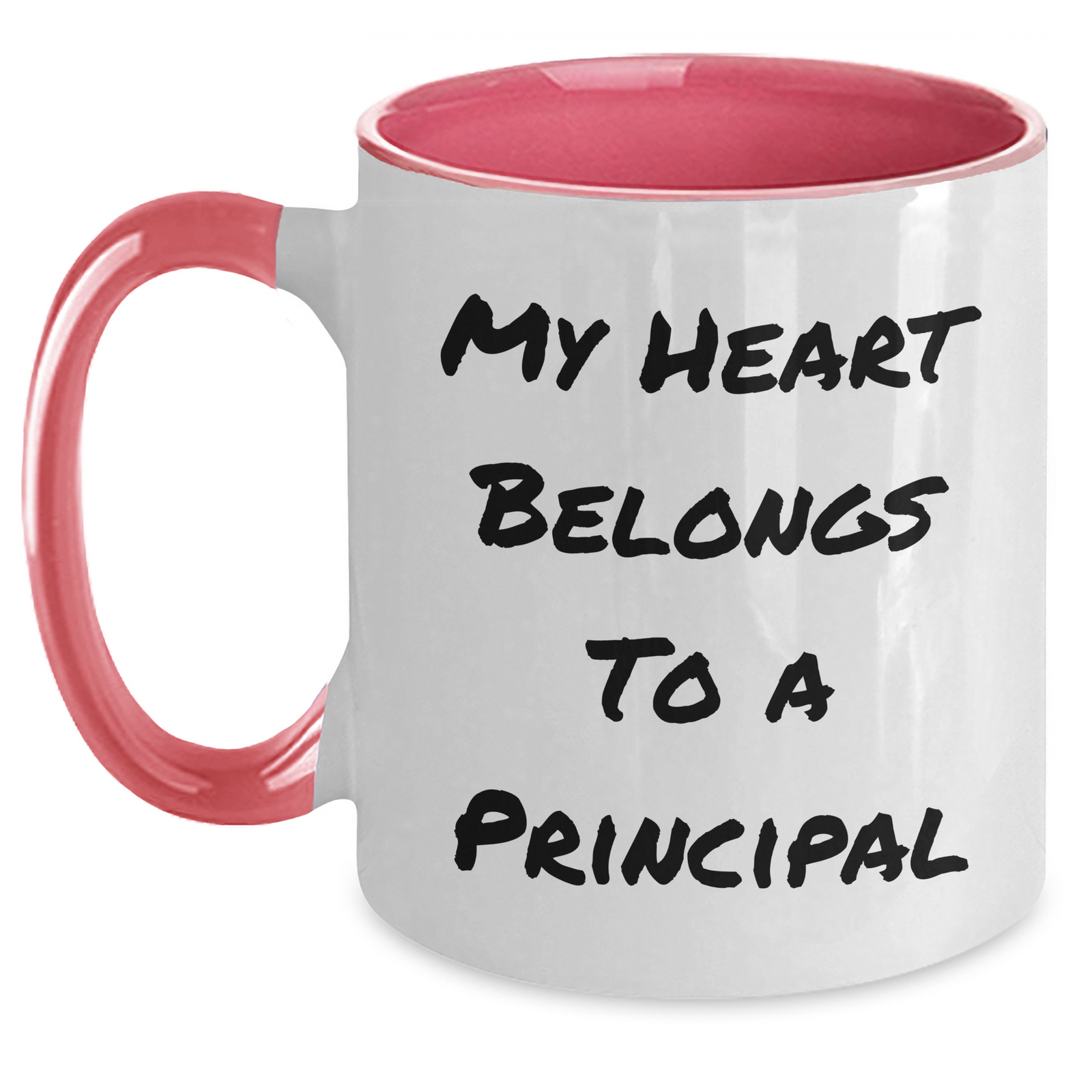 Funny Principal Gifts - My Heart Belongs To A Principal Two Tone Coffee Mug, Gifts from Men for Principal, Father's Day Unique Gifts - Main