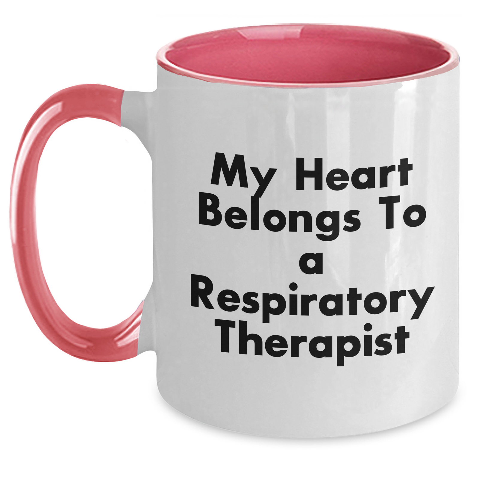 Funny Respiratory Therapist Gifts from Men - My Heart Belongs To A Respiratory Therapist Two Tone Coffee Mug for Dad, Father's Day Unique Gifts for Respiratory Therapist - Main