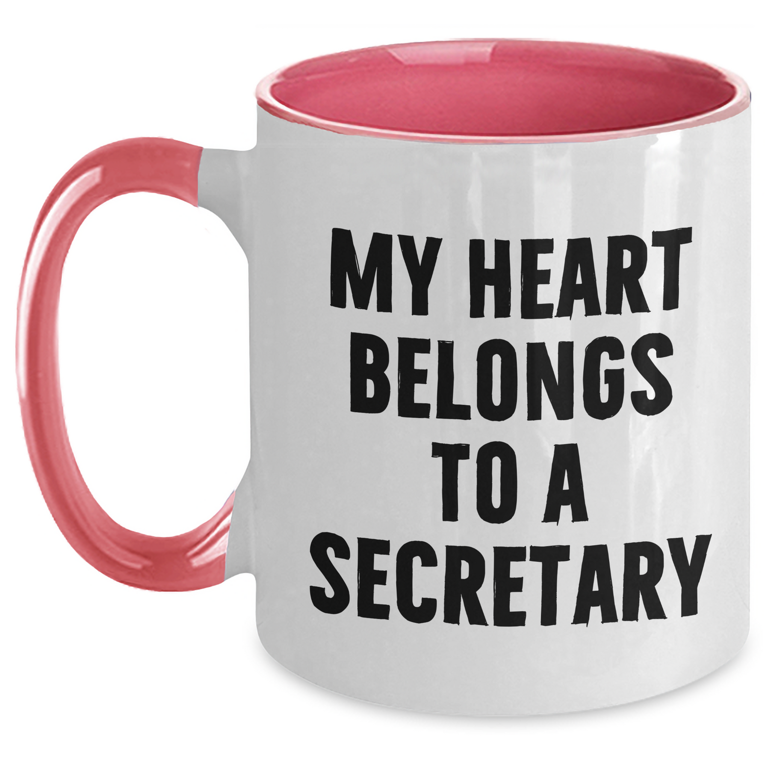 Funny Secretary Gift, My Heart Belongs To A Secretary, Two Tone Coffee Mug, Father's Day Unique Gifts from Men to Secretary - Main
