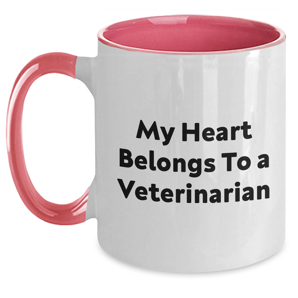 Funny Veterinarian Gifts, My Heart Belongs To A Veterinarian Two Tone Coffee Mug, Father's Day Unique Gifts from Friends to Men - Main