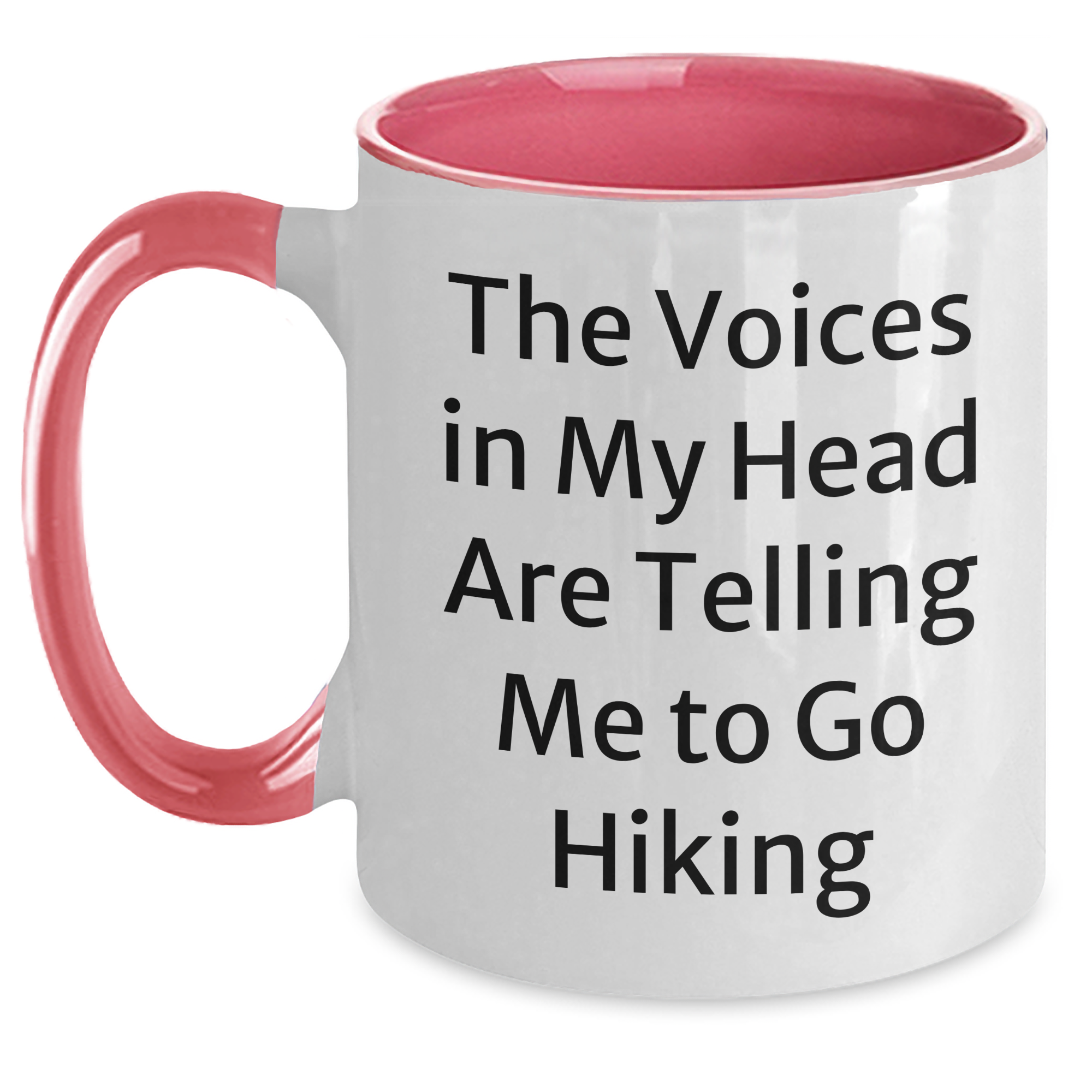 Funny Hiking Gifts for Men, 'The Voices In My Head Are Telling Me To Go Hiking' Two Tone Coffee Mug for Father's Day, Gifts from Friends, Perfect for Outdoor Enthusiasts - Main