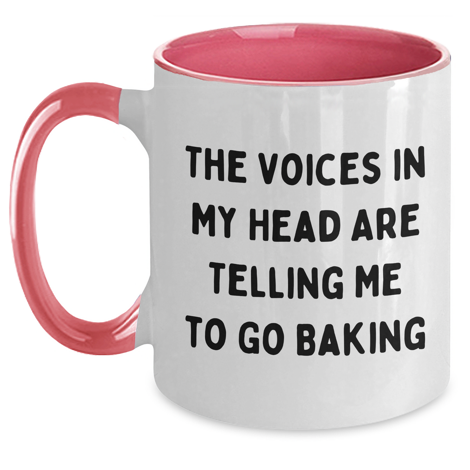Funny Baking Gifts for Men - The Voices In My Head Are Telling Me To Go Baking Two Tone Coffee Mug, Unique Father's Day Unique Gifts from Family to Friends - Main