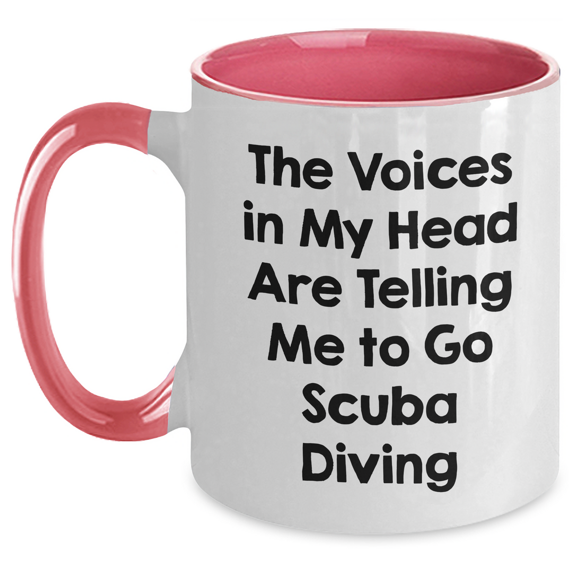 Funny Scuba Diving Gifts for Men, Unique Two Tone Coffee Mugs, 'The Voices In My Head Are Telling Me To Go Scuba Diving' from Family, Friends, Coworkers - Main