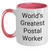 Funny Postal Worker Gifts from Friends - World's Greatest Postal Worker Two Tone Coffee Mug - Main