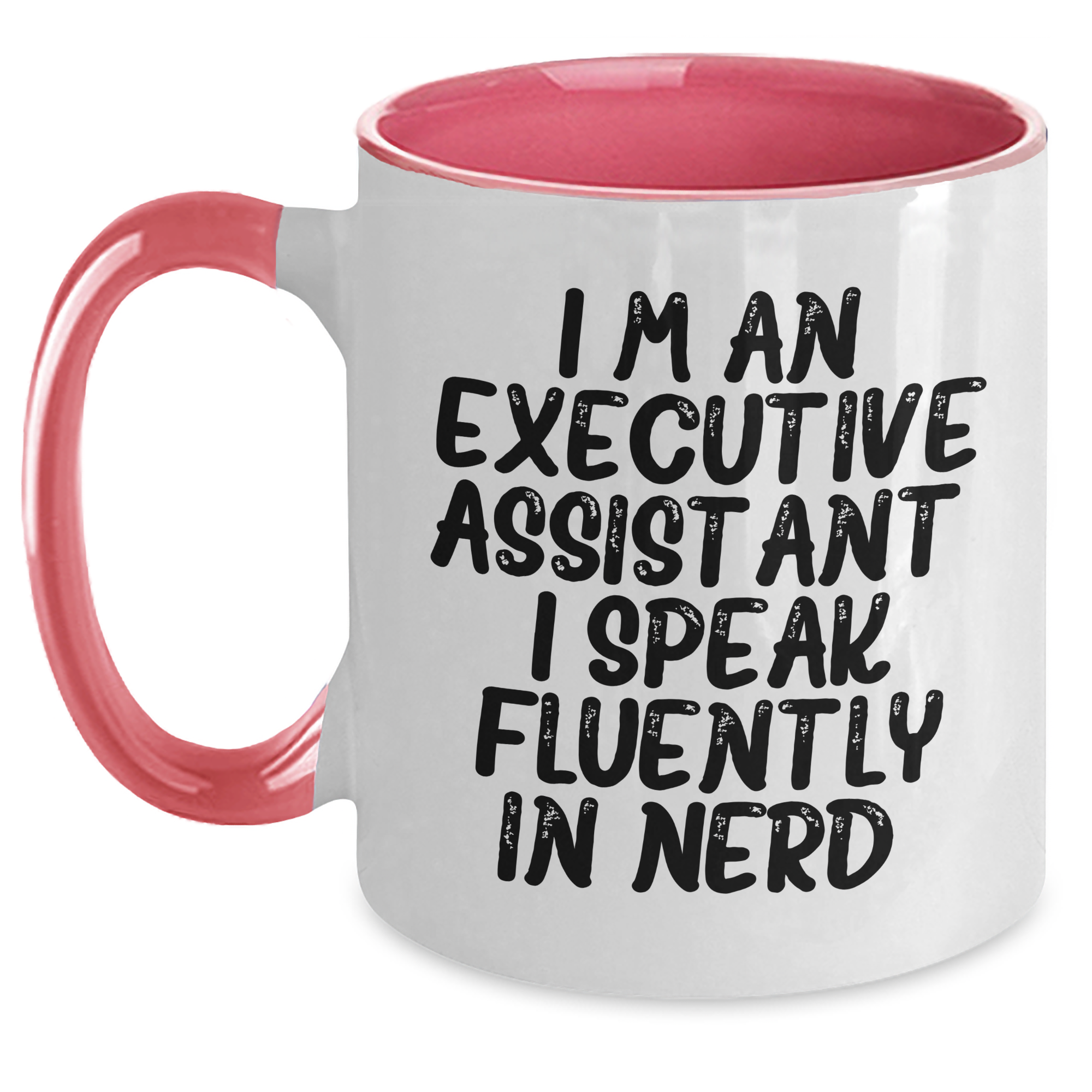 Funny Executive Assistant Gifts from Coworkers or Family - 'I Speak Fluently In genius.' Quote Two Tone Coffee Mug for Men or Women, Father's Day Unique Gifts - Main