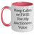 Auctioneer Humor Gifts from Men to Friends on Mother's Day - Two Tone Coffee Mug with Funny Quote 'Keep Calm Or I Will Use My Auctioneer Voice' - Main
