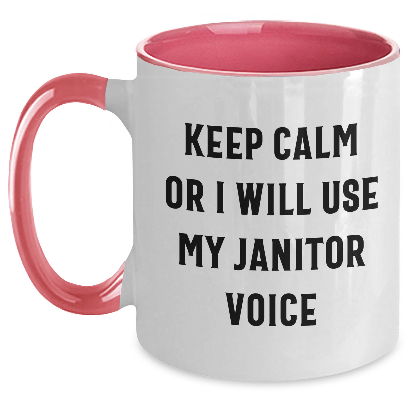 Funny Janitor Gifts for Dad - Keep Calm Mugs from Family and Friends, Two Tone Coffee Mugs for Janitors with Humorous Quote, Father's Day Unique Gifts - Main