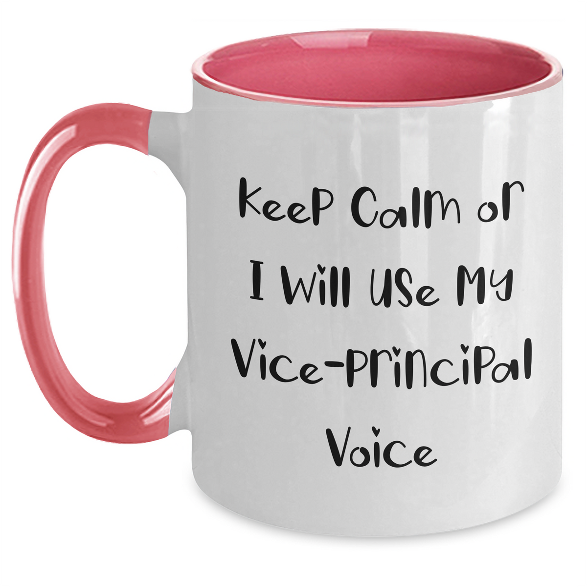 Vice-Principal Humor Funny Gifts from Friends for Mother's Day, Two Tone Coffee Mug with Keep Calm Or I Will Use My Vice-principal Voice Quote, Unique Ceramic 11oz Mugs for Vice-principal Lovers - Main