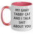 Funny Gray Tabby Cat Gifts from Men to Friends on Father's Day - Two Tone Coffee Mug with Quote 'My Gray Tabby Cat And I Talk Shit About You' - Main