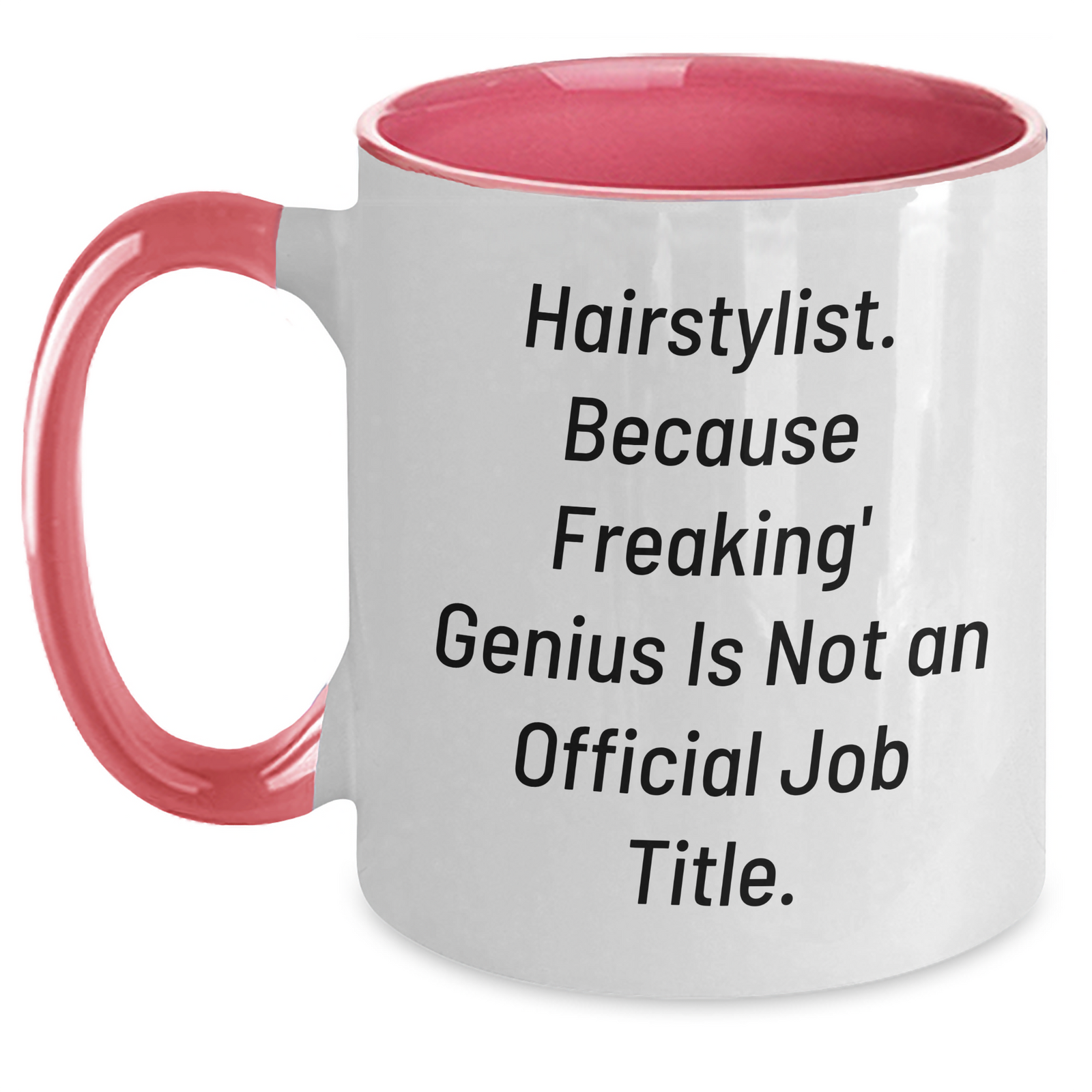 Hairstylist Gifts from Men, Cute Two Tone Coffee Mugs for Hairstylists, Father's Day Unique Gifts with Funny Quote - Black and White, Red and White, Navy and White, and Pink and White Options - Main