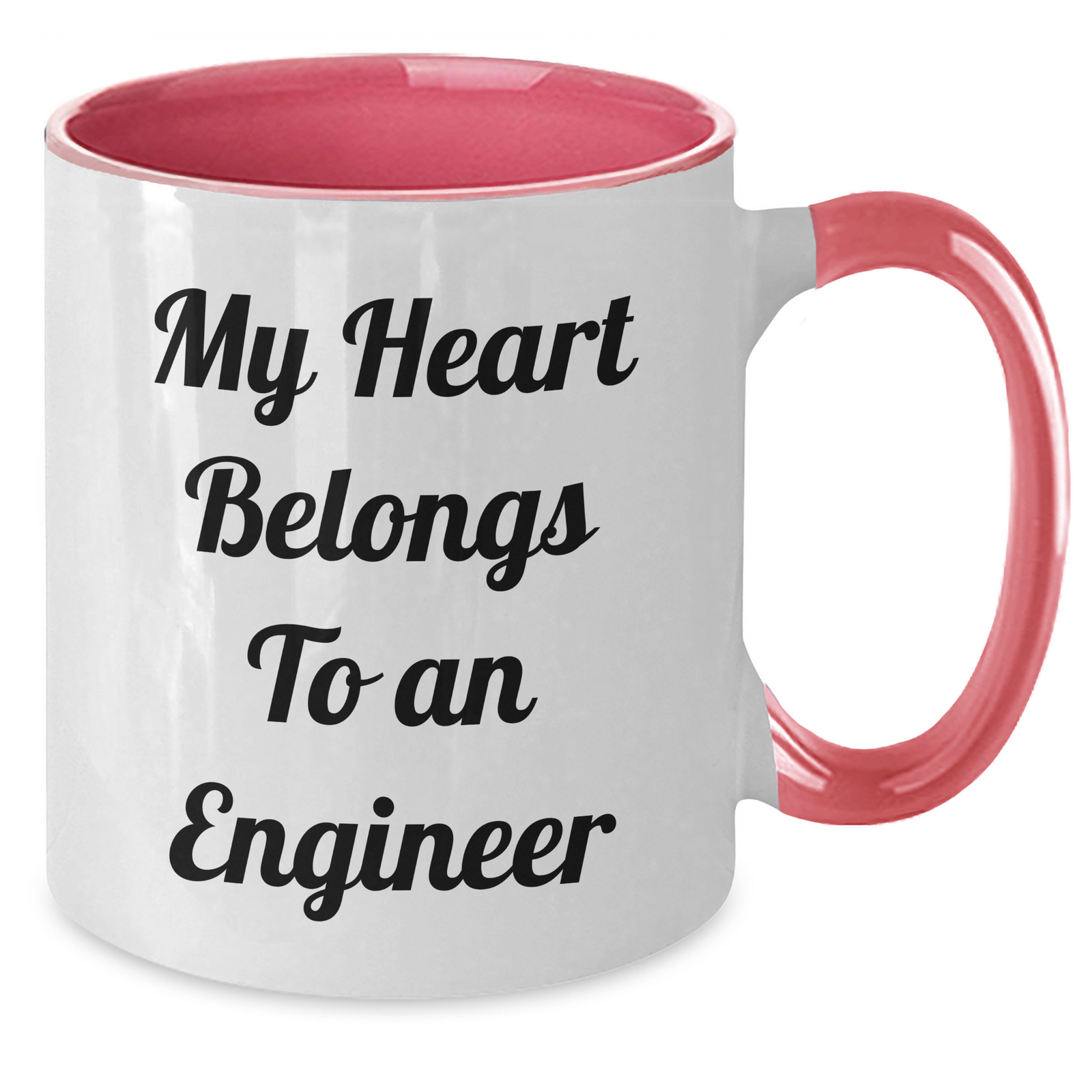 Funny Engineer Gifts - My Heart Belongs To An Engineer Two Tone Coffee Mug, Gifts from Family for Engineer Father's Day - Additional