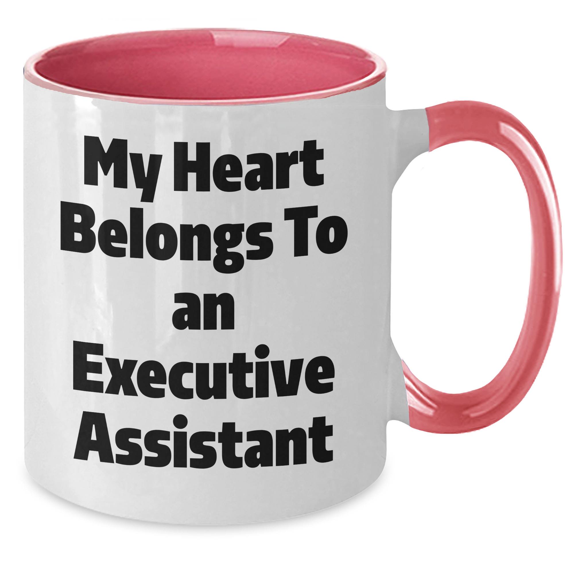Funny Executive Assistant Gifts from Friends, Coworkers, or Family - My Heart Belongs To An Executive Assistant Two Tone Coffee Mug for Men or Women on Father's Day - Additional