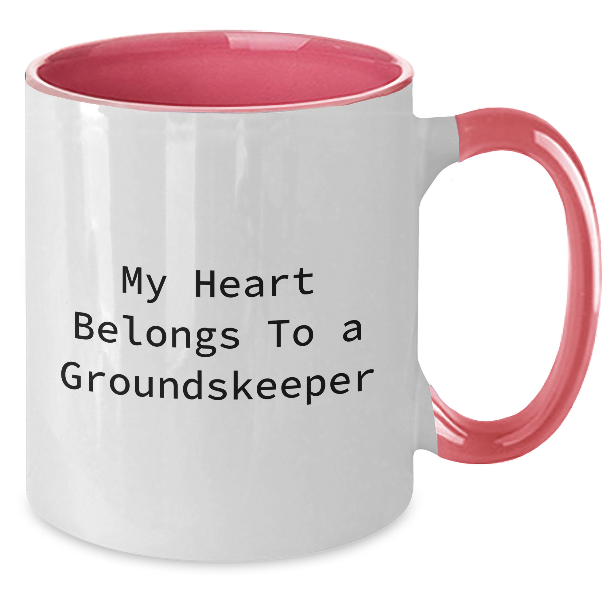 Funny groundskeeper Gifts, Two Tone Coffee Mug with My Heart Belongs To A groundskeeper Quote, Ideal Gifts from Men to groundskeeper Dad for Father's Day - Additional