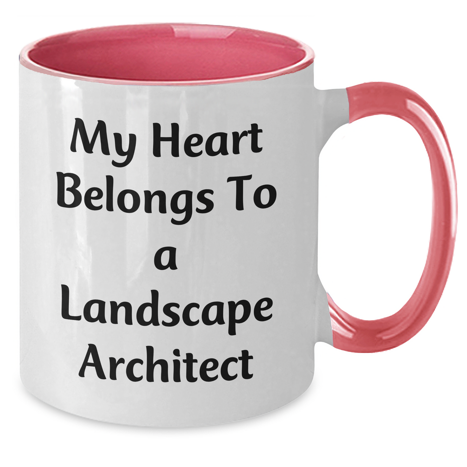 Funny My Heart Belongs To A Landscape Architect Gifts for Father's Day Two Tone Coffee Mug, Gifts from Family to Landscape Architect, 11oz Ceramic Mug, Microwave and Dishwasher Safe - Additional