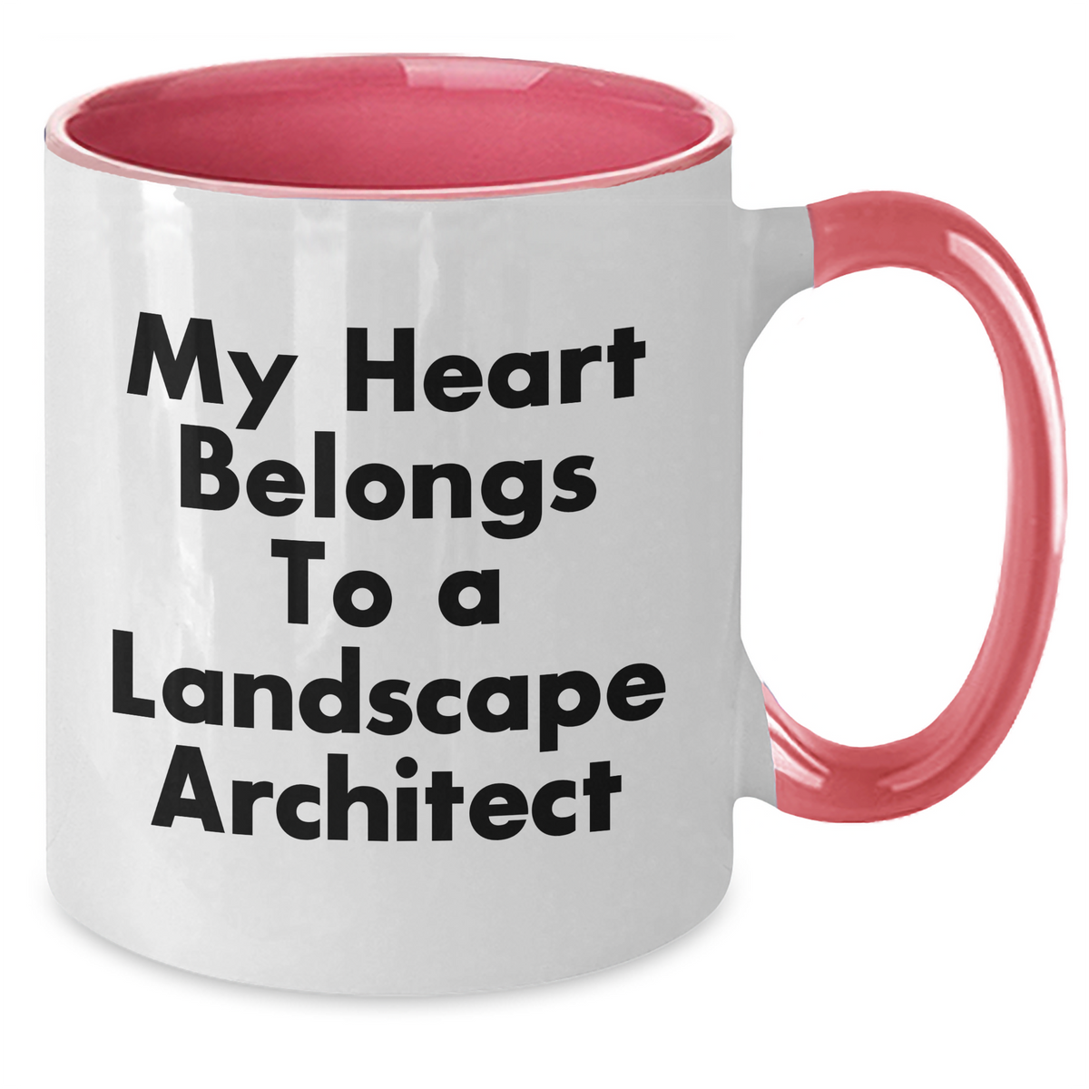 Funny Landscape Architect Gifts for Men - My Heart Belongs To A Landscape Architect Two Tone Coffee Mug - Father's Day Unique Gifts from Family and Friends - Additional