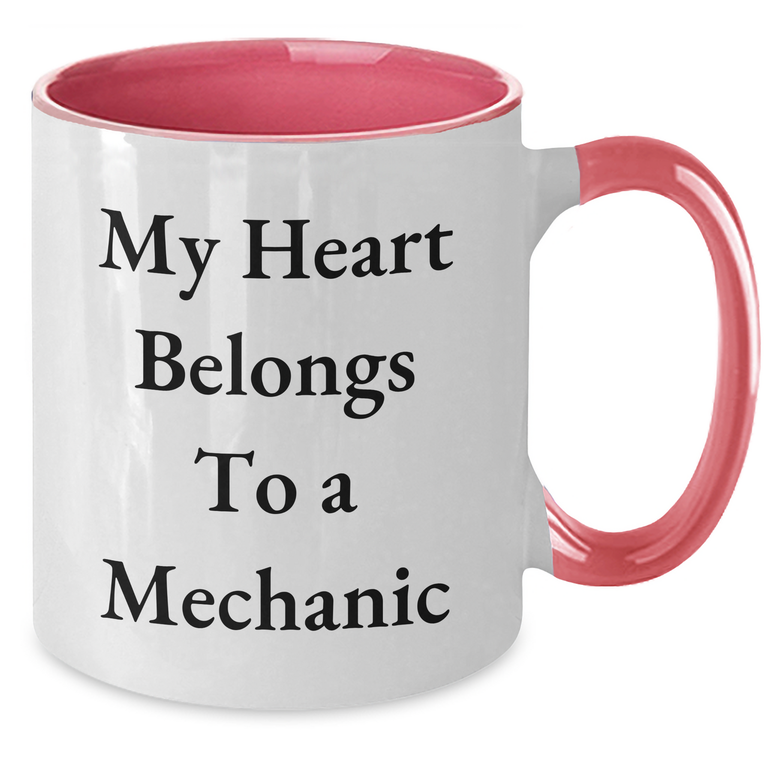 Funny Mechanic Gifts from Men to Men - Two Tone Coffee Mug with My Heart Belongs To A Mechanic Quote for Father's Day Unique Gifts - Additional