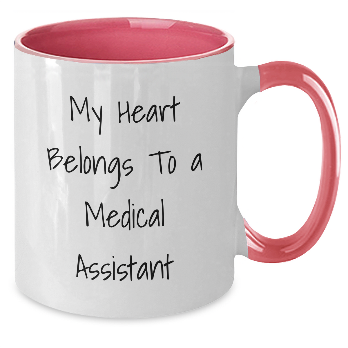 Funny Medical Assistant Gifts, My Heart Belongs To A Medical Assistant, Two Tone Coffee Mug, Gifts From Men, Gifts For Medical Assistants, Unique Father's Day Unique Gifts - Additional