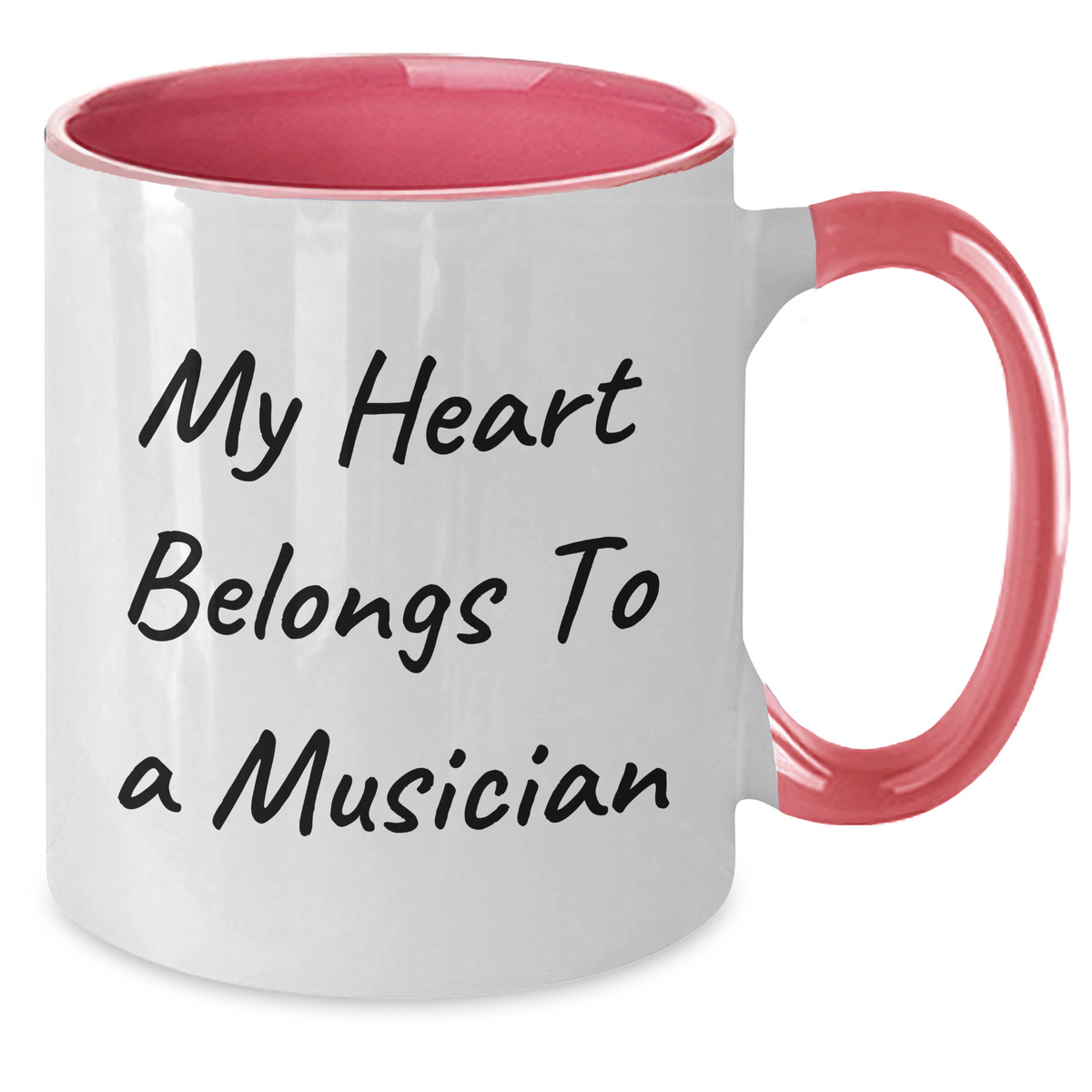 Funny Musician Gifts from Mom - My Heart Belongs To A Musician Two Tone Coffee Mug for Musician, Unique Mother's Day Unique Gifts for Friends - Additional